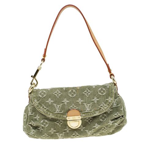 louis vuitton green denim handbag.